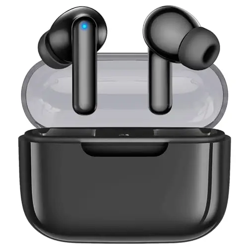 kurdene P3 Wireless Earbuds Bluetooth 5.3 Headphones, Deep Bass Stereo with Microphone Earphones in-Ear, Immersive Premium Sound Ear Buds for iPhone, Android-Black - 5