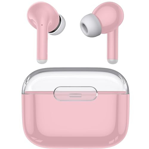 Kurdene P3 Wireless Earbuds Bluetooth 5.3 Headphones, Deep Bass Stereo with Microphone Earphones in-Ear, Immersive Premium Sound Ear Buds for iPhone, Android-Pink - 8