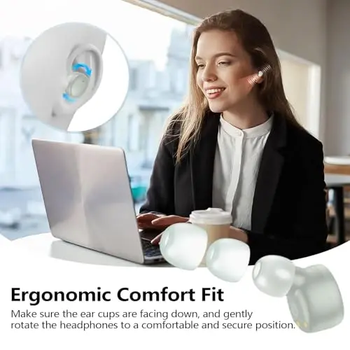 kurdene Wireless Earbuds Bluetooth 5.3 Light Weight in Ear Headphones | Premium Sound Bass Ear buds with Charging Case,Touch Control,Built in Mics Headset,Clear Calls for Sports Workout Light Blue - 3