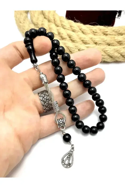 Küre Kesim Yog'och Qutili Oltu Tasbeh, Sovg'a Tasbeh,-kutu15 - 2