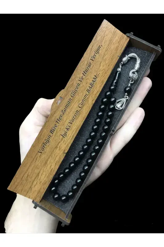 Kure kesim yog'och qutili Oltu tasbeh, sovg'a tasbeh,-quti3 - 1