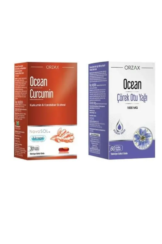 Kurkumin 30 Kapsula + Qora Zira Yog'i 60 Kapsula Ikki To'plam - OCEAN