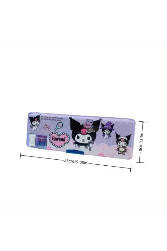Kuromi, My Melody, Cinnemaroll 3d Lüx Eva Pencil Case, With Sharpener, Pencil Box (1 Piece)-Purple Pencil Sharpener Kuromi - 2