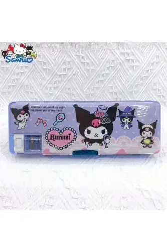 Kuromi, My Melody, Cinnemaroll 3d Lüx Eva Pencil Case, With Sharpener, Pencil Box (1 Piece)-Purple Pencil Sharpener Kuromi - 4