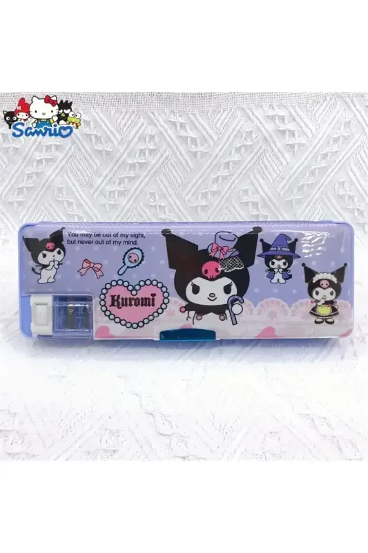 Kuromi, My Melody, Cinnemaroll 3d Lüx Eva Pencil Case, With Sharpener, Pencil Box (1 Piece)-Purple Pencil Sharpener Kuromi - 4