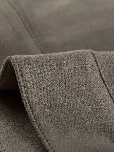 Куртка-бомбер для женщин Allegra K с длинным рукавом из искусственной замши - 6