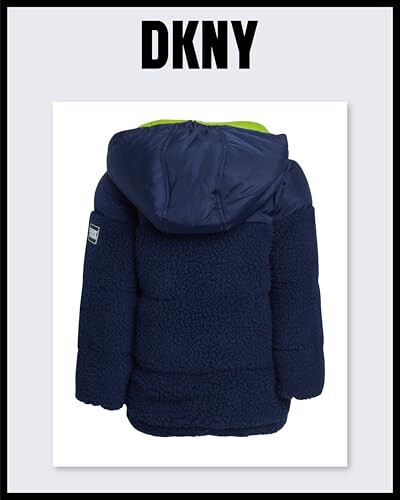 Куртка DKNY для мальчиков - стеганая утепленная пуховая куртка из флиса Sherpa Layette - зимняя куртка для младенцев (12M-4T) - 6