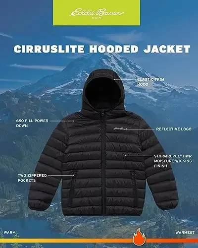Куртка Eddie Bauer для мальчиков — пуховик CirrusLite, водоотталкивающий, утеплённый, стёганый (3-20). - 3