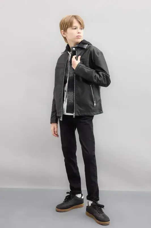 Куртка из искусственной кожи для мальчиков с водоотталкивающей пропиткой C4320A824AU - 2