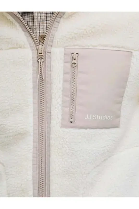 Куртка Jack Jones Jorvesterbro Teddy, Мужская бежевая куртка, 12260450-06 - 4