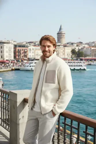 Куртка Jack Jones Jorvesterbro Teddy, Мужская бежевая куртка, 12260450-06 - 6