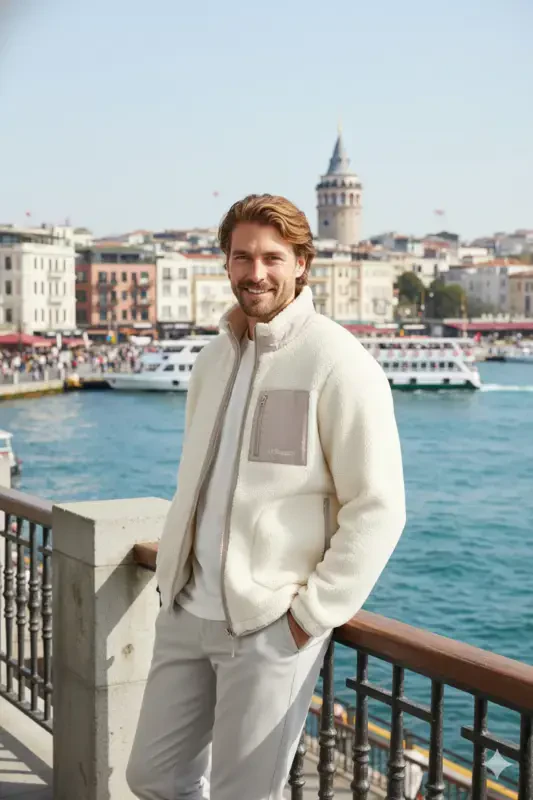 Куртка Jack Jones Jorvesterbro Teddy, Мужская бежевая куртка, 12260450-06 - 6