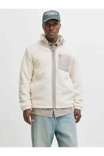 Куртка Jack Jones Jorvesterbro Teddy, Мужская бежевая куртка, 12260450-06 - 7