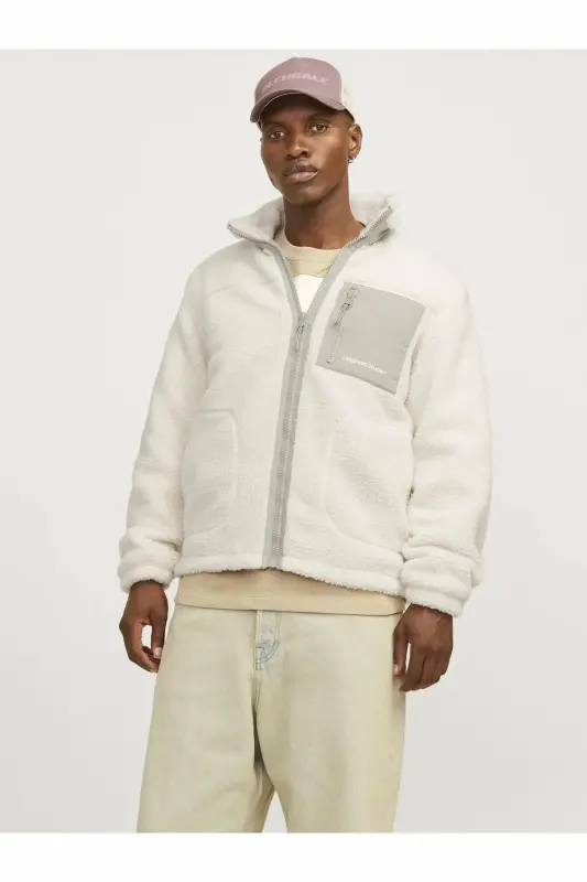 Куртка Jack Jones Jorvesterbro Teddy, Мужская бежевая куртка, 12260450-06 - JACK & JONES