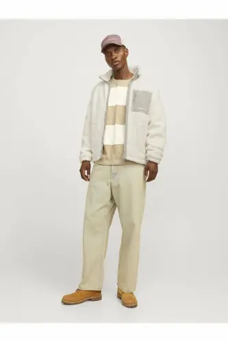 Куртка Jack Jones Jorvesterbro Teddy, Мужская бежевая куртка, 12260450-06 - 3