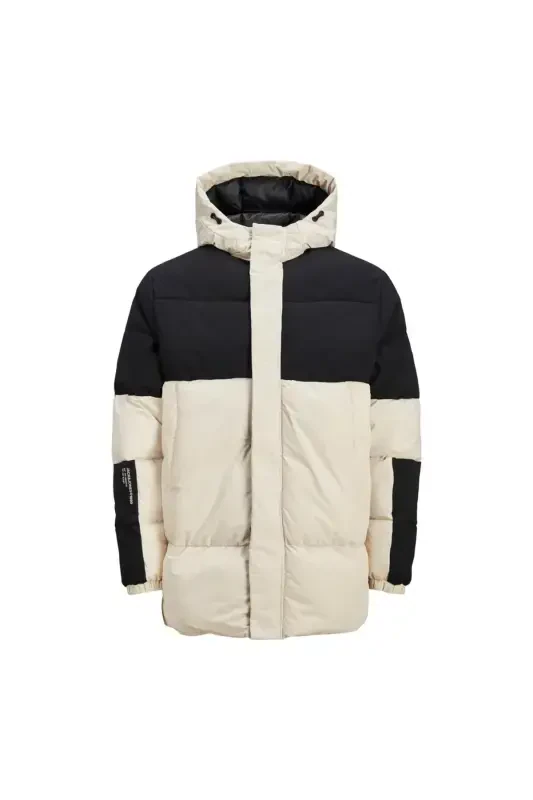 Куртка мужская Jack&Jones Force Puffer с капюшоном, бежевая - 5
