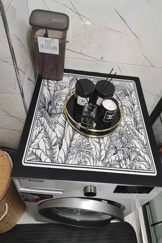 Kurutmalık Çamaşır Makinesi Örtüsü Koruma Matı Sıvı Geçirmez Kaymaz Yıkanabilir - 3