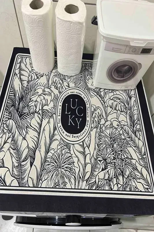 Kurutmalık Çamaşır Makinesi Örtüsü Koruma Matı Sıvı Geçirmez Kaymaz Yıkanabilir - 7