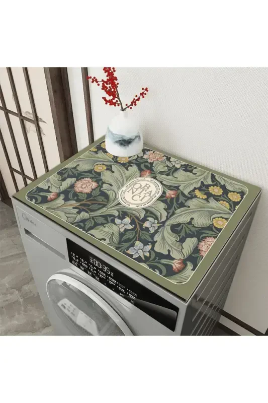 Kurutmalık Çamaşır Makinesi Örtüsü Koruma Matı Sıvı Geçirmez Kaymaz Yıkanabilir-DESEN - 1