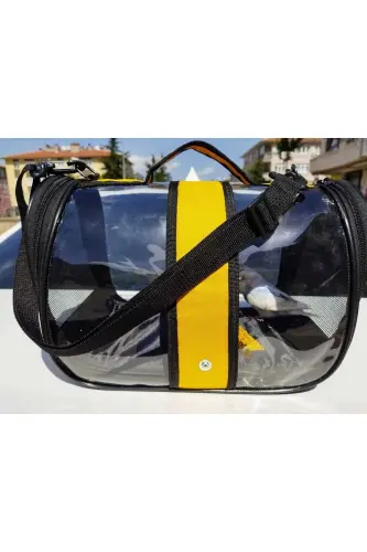 Kuş Taşıma Çantası Suluklu Tünekli 32x22x20 Büyük Boy 1. Kalite,- Sarı - 5