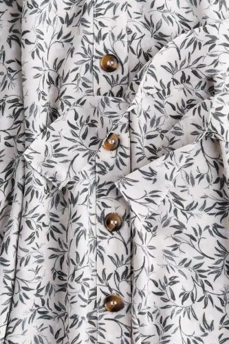Kuşaklı Gömlek Elbise - White/Patterned - H&M (1)
