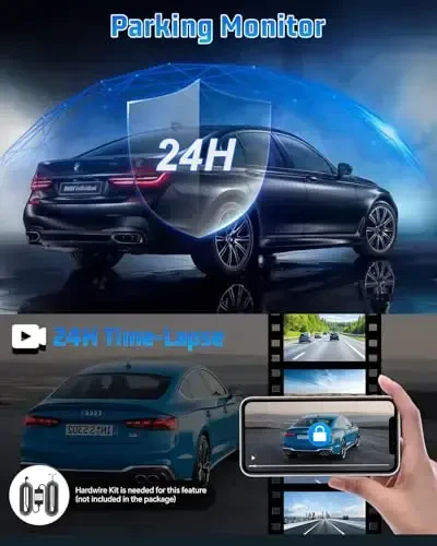 Kussla 4K Dash Cam Front and Rear, 4K+2K Dash Camera for Cars with 5GHz WiFi & APP Control 64GB Included, 3.2