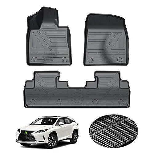 KUST 2016-2022 Lexus RX RX350/RX450h, 2018-2022 RXL için Her Hava Koşuluna Uygun Paspaslar (2023 Lexus RX için DEĞİLDİR) Özel Uyumlu Zemin Kaplamaları 2 Sıra Paspas Seti Siyah Kaymaz 