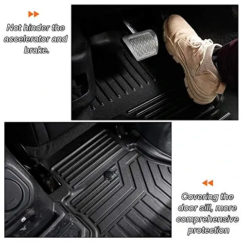 KUST 2018-2025 2026 Jeep Wrangler JL Unlimited 4 Kapı için Paspaslar (2 Kapı için Değil) (4XE ve JK için Uygun Değil), Her Hava Koşuluna Uygun TPE Ön ve Arka Siyah Araç Paspasları Halı Astarı - 6