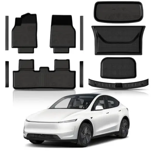 KUST 2025-2026 Tesla Model Y Juniper için Paspaslar (Yalnızca Standart Modeller) | Ön Arka Paspas Aksesuarları, Bagaj Kargo Paspası, Kapı Eşiği Koruyucu, Her Hava Koşulunda Koruma, TPE Kauçuk, Yükseltilmiş Kenar - 1