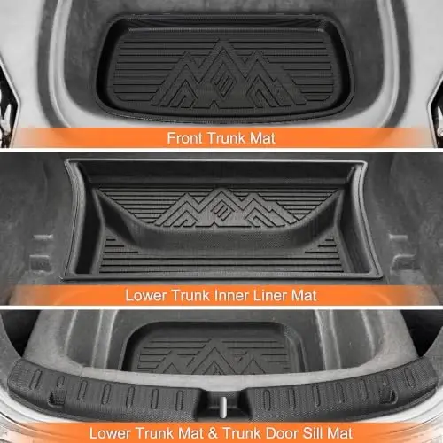 KUST 2025-2026 Tesla Model Y Juniper için Paspaslar (Yalnızca Standart Modeller) | Ön Arka Paspas Aksesuarları, Bagaj Kargo Paspası, Kapı Eşiği Koruyucu, Her Hava Koşulunda Koruma, TPE Kauçuk, Yükseltilmiş Kenar - 6