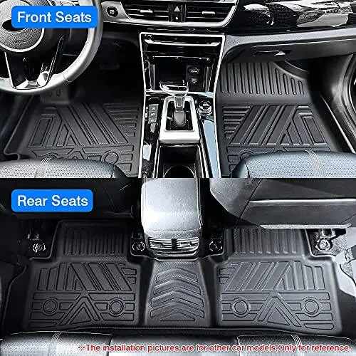KUST Floor Mats for Chevy/Chevrolet Malibu 2016-2025, All Weather Floor Liners TPE Front Rear 2 Row Car Mats for Malibu Accessories High Edge Non-Slip - 2