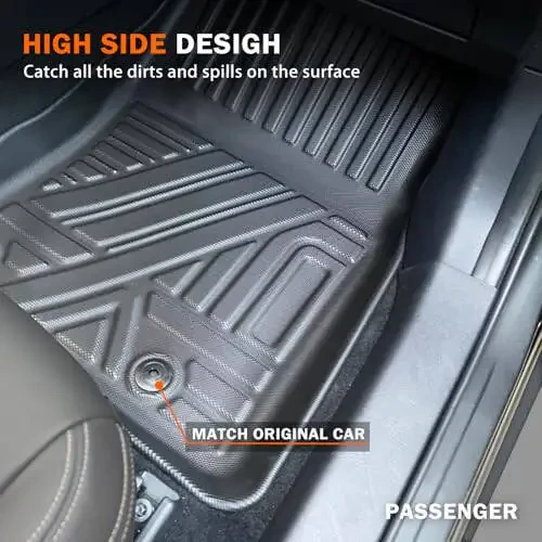 KUST Floor Mats for Chevy/Chevrolet Malibu 2016-2025, All Weather Floor Liners TPE Front Rear 2 Row Car Mats for Malibu Accessories High Edge Non-Slip - 5