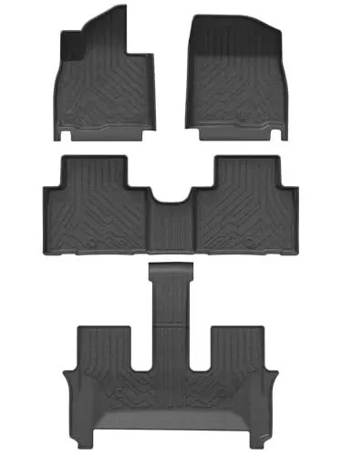 KUST Custom Fit Floor Mats for 2026 Hyundai Palisade Accessories 7/8 Seats (Gas Only), All Weather Floor Liners Front Rear 3 Rows Car Mats TPE Rubber Raised Edge 