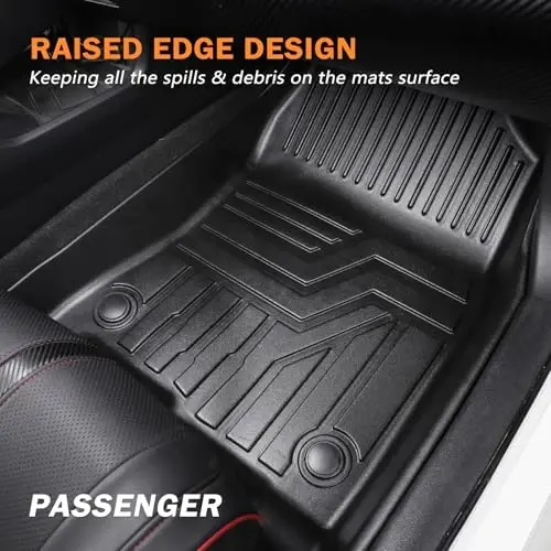 KUST Custom Fit Floor Mats for Chevy Equinox/GMC Terrain 2018-2024 (No for EV), All Weather TPE Rubber Car Mats for Equinox Accessories Front Rear 2 Row Liners, High Edges Non-Slip - 3