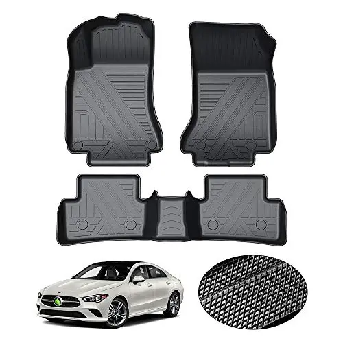 KUST Custom Fit Floor Mats for Mercedes Benz CLA 2014-2019/GLA 2015-2020 All Weather Floor Liners 1st & 2nd Row Carpet Liners Non-Slip Black 