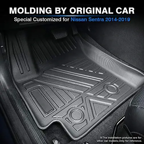 KUST Custom Fit Floor Mats for Nissan Sentra 2014-2019 All Weather Floor Liners 1st and 2nd Row TPE Rubber High Side Non-Slip - KUST (1)