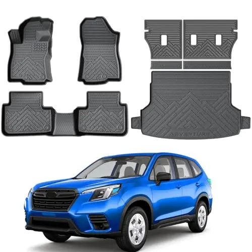 KUST Floor Mats Cargo Mat Set for Subaru Forester 2025-2026 (Not for Hybrid or Wilderness), TPE Rubber Trunk Liner Back Seat Protector for Forester Accessories All Weather High Edge, 8PCS 