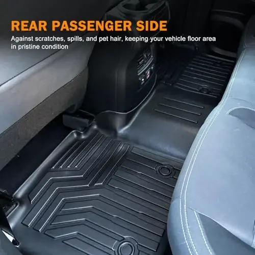 KUST Floor Mats for 2012-2016 Ford F250 F350 F450 Super Duty Crew Cab, TPE Rubber All Weather Floor Liners for F250 Accessories Car Mats Front Rear 2 Rows Set High Edge - 4