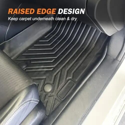 KUST Floor Mats for 2013-2017 Honda Accord Accessories (Sedan Only) | Front Rear 2 Rows Car Mats, All Weather Protection, TPE Rubber, Raised Edge, Extra Heel Pad Plate - 3