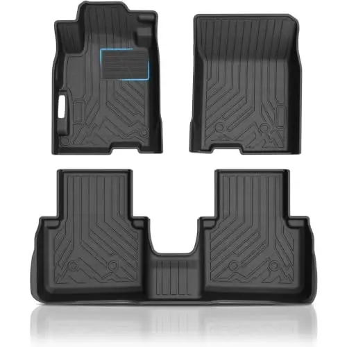 KUST Floor Mats for 2013-2017 Honda Accord Accessories (Sedan Only) | Front Rear 2 Rows Car Mats, All Weather Protection, TPE Rubber, Raised Edge, Extra Heel Pad Plate 