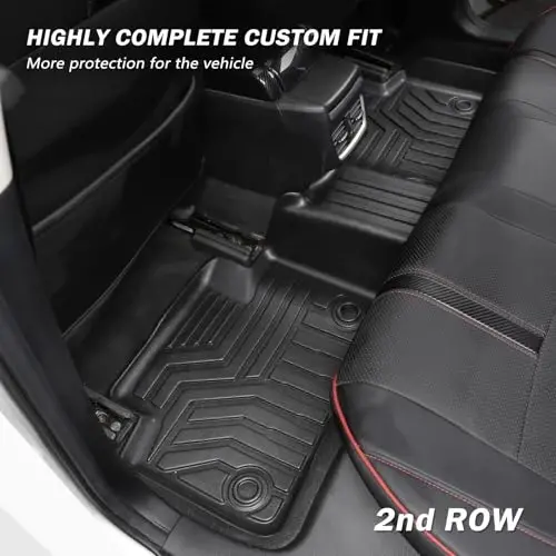 KUST Floor Mats for 2016-2021 Honda Civic Sedan/Type R/Coupe, 2017-2021 Civic Hatchback, All Weather Car Mats Front Rear 2 Rows Set for Civic Accessories TPE Rubber Raised Edge - 5