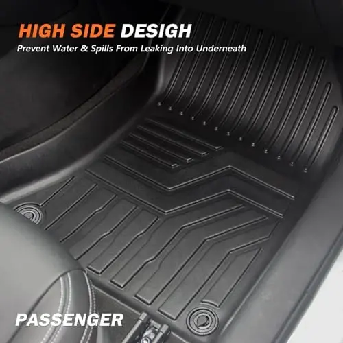 KUST Floor Mats for 2016-2023 Jeep Cherokee Accessories (Not for Grand Cherokee), All Weather Car Mats Front Rear 2 Rows Floor Liners TPE Rubber Raised Edge - 4