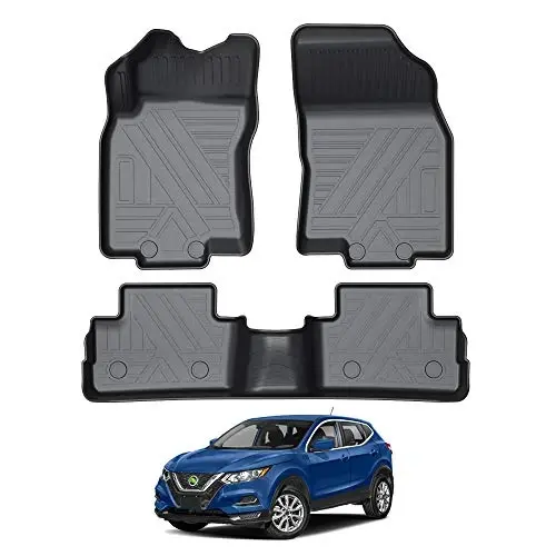 KUST Floor Mats for 2017-2022 Nissan Rogue Sport, All Weather Front Rear Floor Liners Rogue Sport Accessories TPE Rubber Raised Edge (Sport Only) - 1