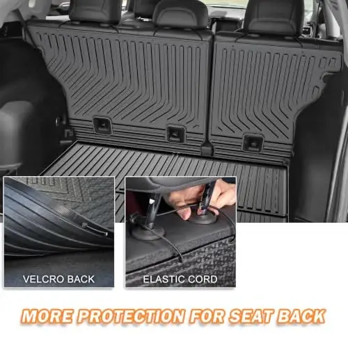 KUST Floor Mats for 2017-2026 Jeep Compass Accessories | Front Rear Car Mats, Rear Cargo Trunk Mat, Door Sill Protectors, All Weather Protection, TPE Rubber, Raised Edge - 6