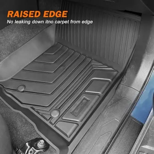 KUST Floor Mats for 2018-2023 Toyota Tacoma Double Cab (Automatic Only), All Weather TPE Rubber Floor Liners for Toyota Tacoma Accessories 2 Row High Edge - 4