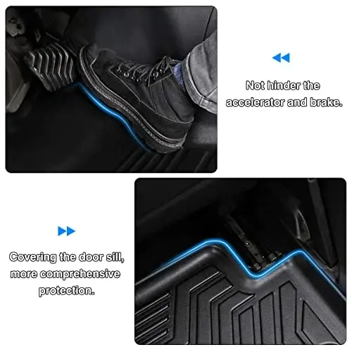 KUST Floor Mats for 2020-2025 2026 Toyota Corolla (Not for Corolla Cross) All Weather TPE Rubber Liner Custom Fit 2 Row Seat Carpet 3D Front Rear Black 3PCS - 6