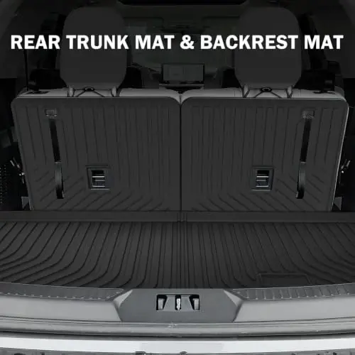 KUST Floor Mats for 2020-2026 Ford Explorer Accessories 7 Seats Only | Front Rear Car Mats, Rear Cargo Trunk Mat, Door Sill Protectors, TPE Rubber, Raised Edge - 6