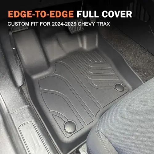 KUST Floor Mats for 2024-2026 Chevy Trax Accessories | Front Rear 2 Rows Floor Liners, All Weather Protection Car Mats, TPE Rubber, Raised Edge - KUST (1)