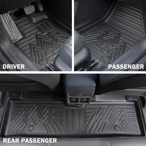 KUST Floor Mats for 2025-2026 Chevy Equinox/GMC Terrain Accessories (Gas Only), All Weather Car Mats with Backrest Mat & Cargo Trunk Liner & Door Sill Protector, TPE Rubber, Raised Edge, Full Set - 2