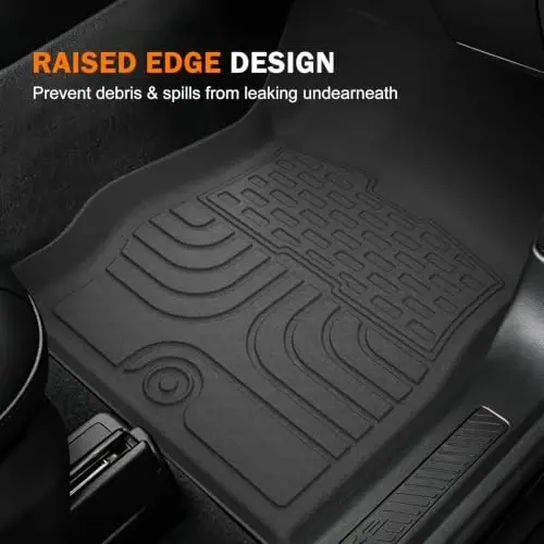 KUST Floor Mats for 2025-2027 Ford Expedition Max Accessories 7 Seats Only | All Weather Car Mats, Rear Cargo Trunk Mat, Backrest Mats, TPE Rubber, Raised Edge - 3